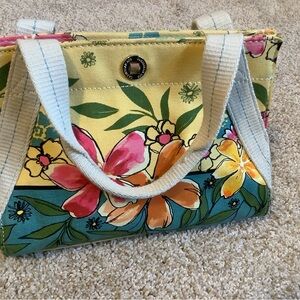 Caribbean Joe Floral Satchel - Yellow and Pink